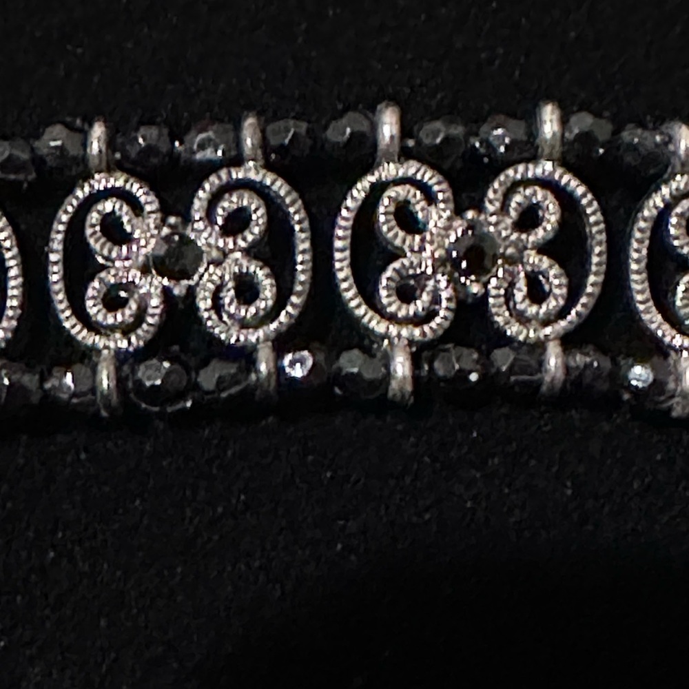 Elegant Silver and Black Beaded Bracelet
